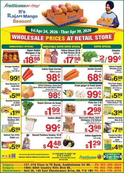 Fruiticana (Calgary) Flyer April 24 to 30