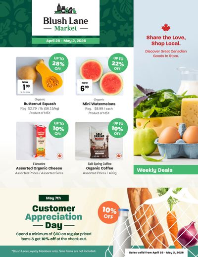 Blush Lane Organic Market Flyer April 26 to May 2