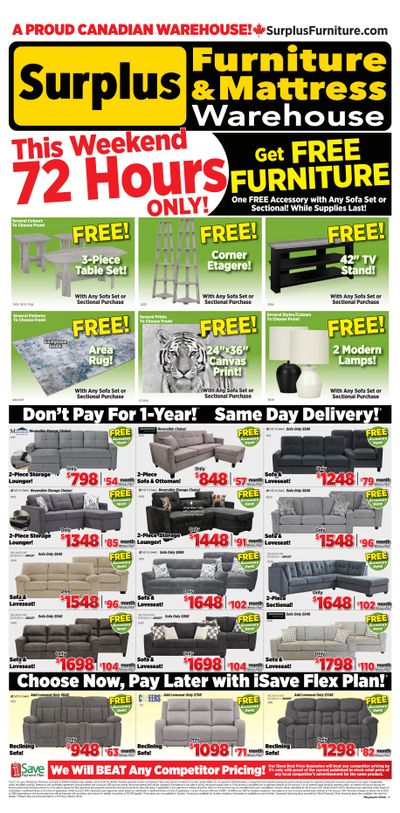 Surplus Furniture & Mattress Warehouse (Thunder Bay, Sault Ste Marie) Flyer April 27 to May 3