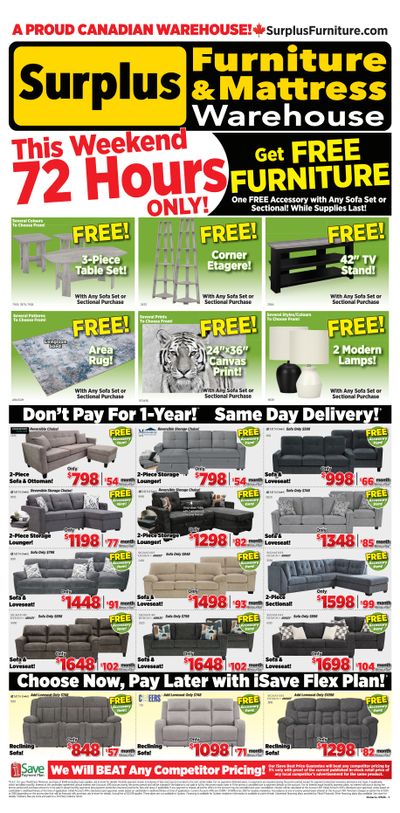 Surplus Furniture & Mattress Warehouse (S. ON) Flyer April 27 to May 3
