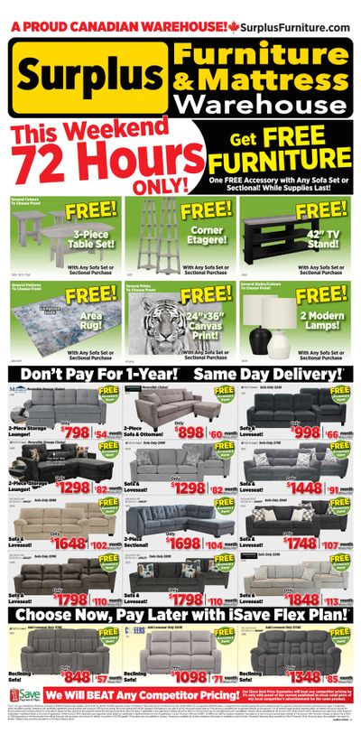 Surplus Furniture & Mattress Warehouse (Calgary, Edmonton) Flyer April 27 to May 3