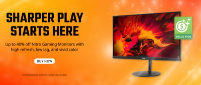 Acer Canada: Save up to 40% on Nitro Gaming Monitors + up to 49% off Chromebooks + More