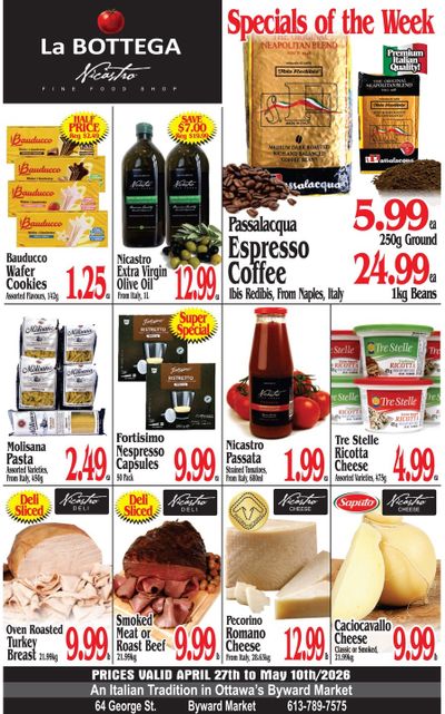 La Bottega Nicastro Fine Foods Flyer April 27 to May 10