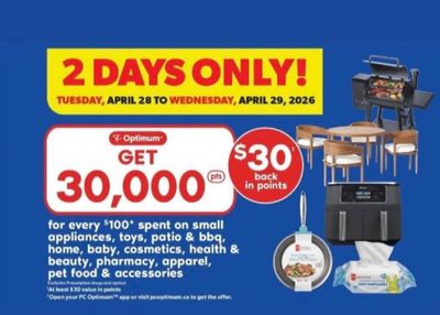 Real Canadian Superstore Ontario: Get 30,000 PC Optimum Points When You Spend $100 on General Merchandise April 28th & 29th