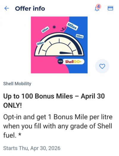 Air Miles Canada Offers: Earn up to 100 Miles At Shell April 30th Only