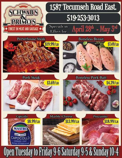 Schwab's & Primo's Flyer April 28 to May 3