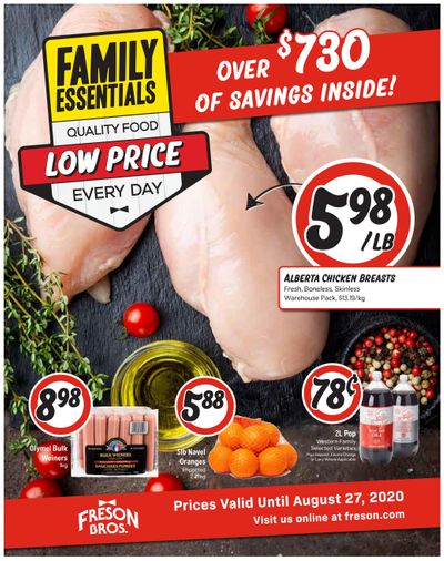 Freson Bros. Family Essentials Flyer June 26 to August 27