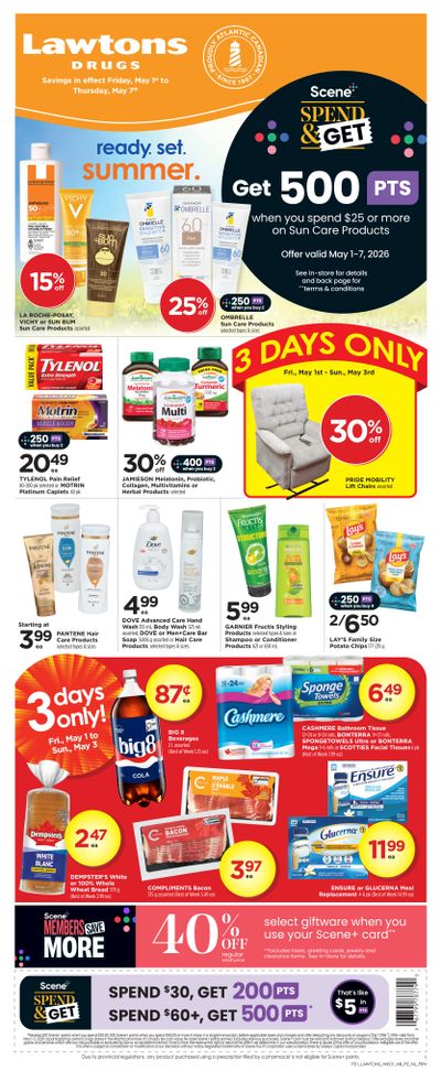 Lawtons Drugs (NB, NL) Flyer May 1 to 7