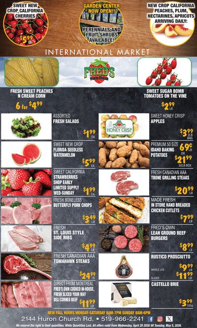Fred's Farm Fresh Flyer April 29 to May 5