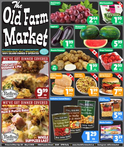 The Old Farm Market (Duncan) Flyer April 30 to May 6