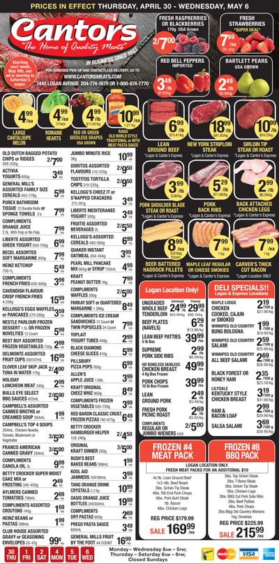 Cantor's Meats Flyer April 30 to May 6