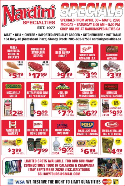 Nardini Specialties Flyer April 30 to May 6