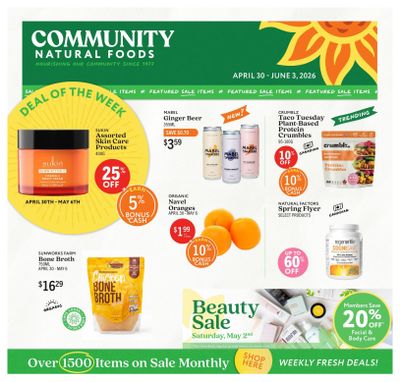 Community Natural Foods Flyer April 30 to June 3
