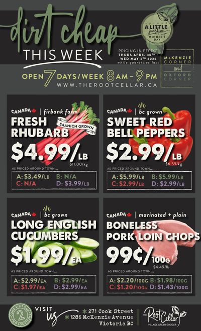 The Root Cellar Flyer April 30 to May 6 
