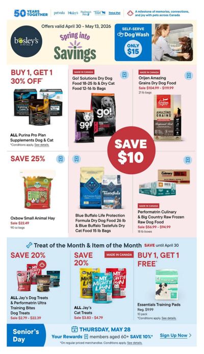 Bosley's by PetValu Flyer April 30 to May 13
