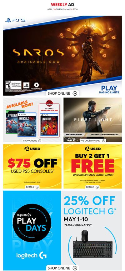 EB Games Flyer April 30 to May 6
