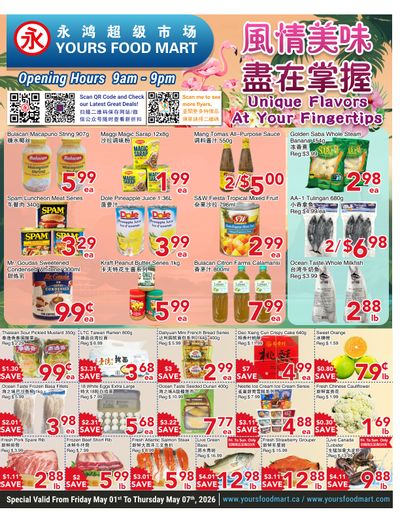 Yours Food Mart Flyer May 1 to 7