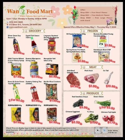 Wan 2 Food Mart Flyer May 1 to 7
