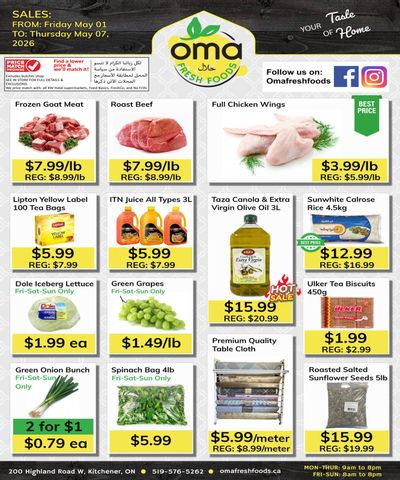 Oma Fresh Foods Flyer May 1 to 7