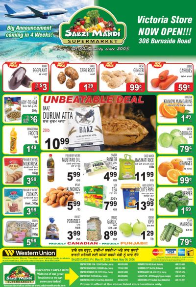 Sabzi Mandi Supermarket (Lower Mainland) Flyer May 1 to 6