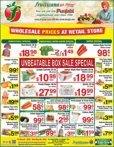 Fruiticana (Greater Vancouver) Flyer May 1 to 6