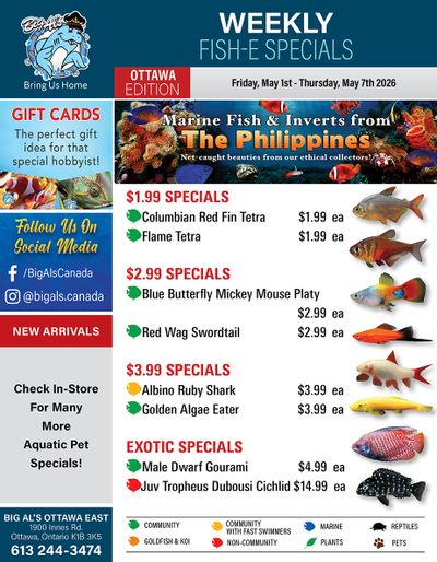 Big Al's (Ottawa) Weekly Specials May 1 to 7