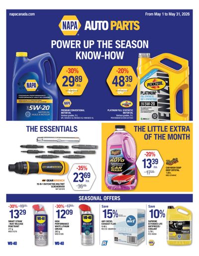 NAPA Auto Parts Flyer May 1 to 31