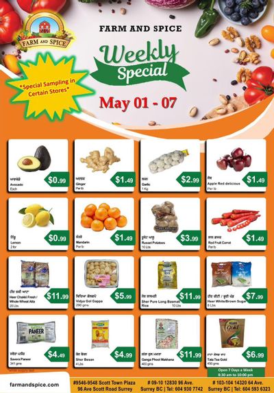 Farm And Spice Grocers Flyer May 1 to 7