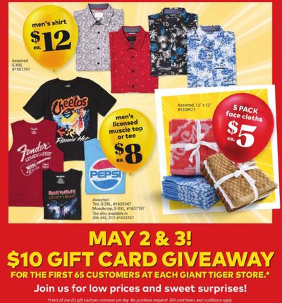 Giant Tiger Canada: First 65 Customers Get A $10 Gift Card May 3rd