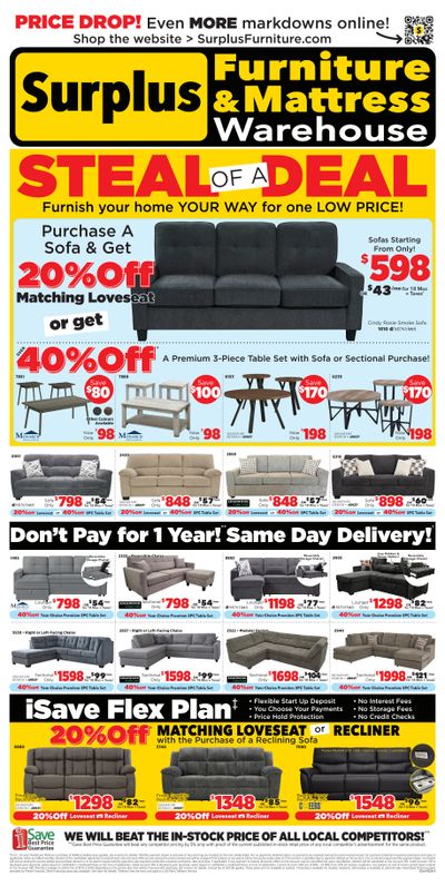 Surplus Furniture & Mattress Warehouse (S. ON) Flyer May 4 to 17