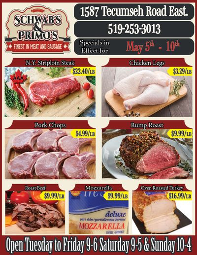 Schwab's & Primo's Flyer May 5 to 10