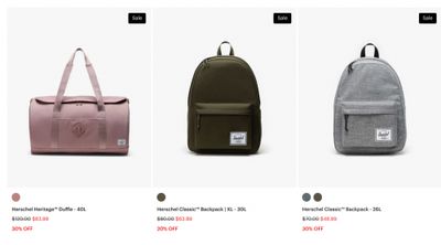 Herschel Canada: Sale up to 40% off + Last Chance Sale up to 60% off