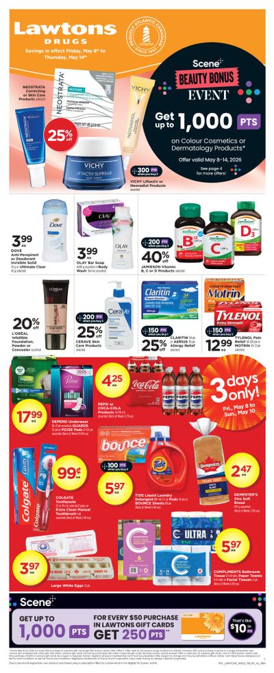 Lawtons Drugs (NB, NL, PE) Flyer May 8 to 14
