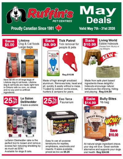Ruffin's Pet Centre Flyer May 7 to 31