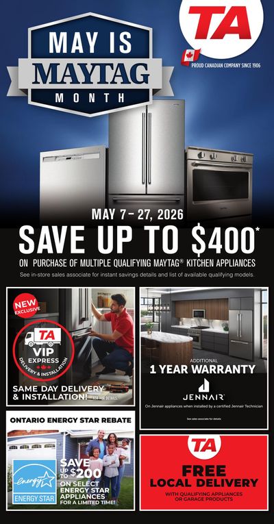 TA Appliances Flyer May 7 to 27