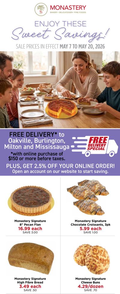 Monastery Bakery Flyer May 7 to 20