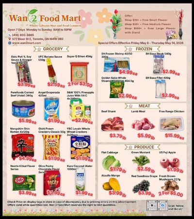 Wan 2 Food Mart Flyer May 8 to 14