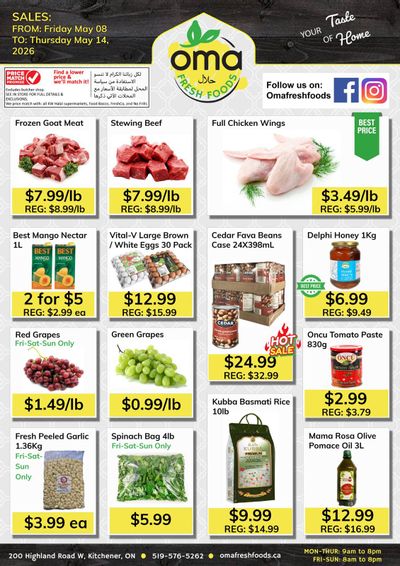 Oma Fresh Foods Flyer May 8 to 14