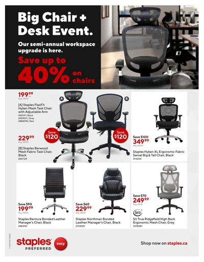 Staples Big Chair + Desk Event Flyer May 8 to 28