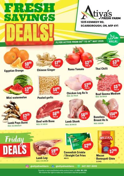 Atiya's Fresh Farm Flyer May 8 to 14