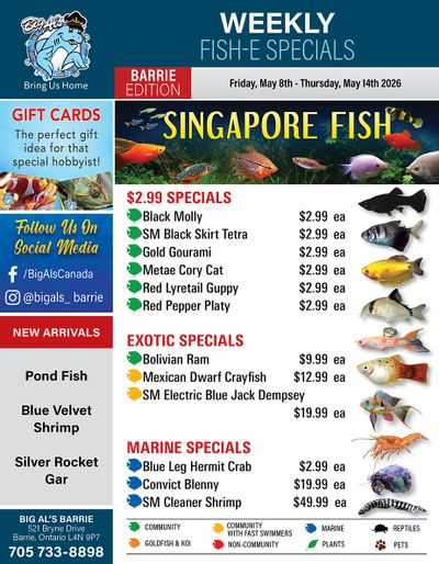 Big Al's (Barrie) Weekly Specials May 8 to 14