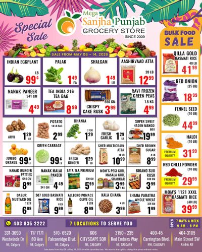 Sanjha Punjab Grocery Store Flyer May 8 to 14