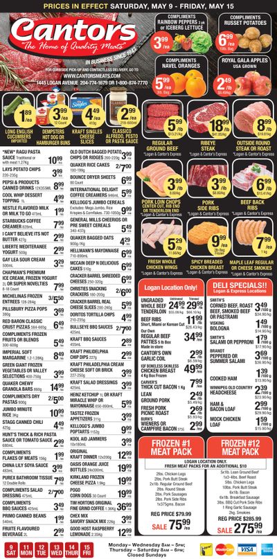 Cantor's Meats Flyer May 9 to 15