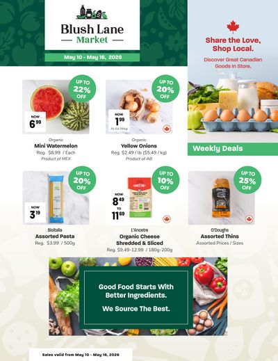 Blush Lane Organic Market Flyer May 10 to 16