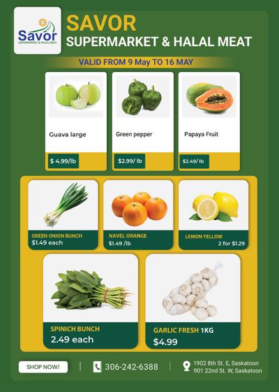 Savor Supermarket Flyer May 9 to 16