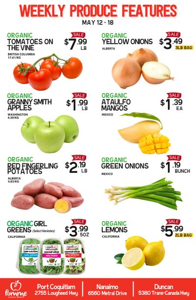 Pomme Natural Market Weekly Produce Flyer May 12 to 18