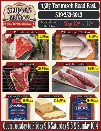 Schwab's & Primo's Flyer May 12 to 17