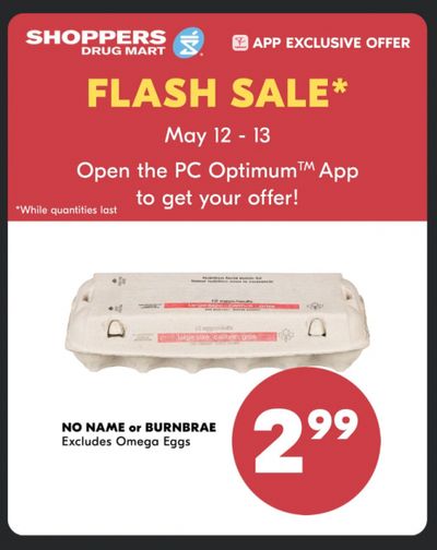 Shoppers Drug Mart Canada Flash Sale: Pay $2.99 For One Dozen Eggs May 12th – 13th