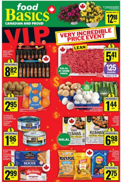 Food Basics Ontario Flyer Deals May 14th -20th: Lean Ground Beef Family Pack $5.41/lb+ 125 Points ($1) + More