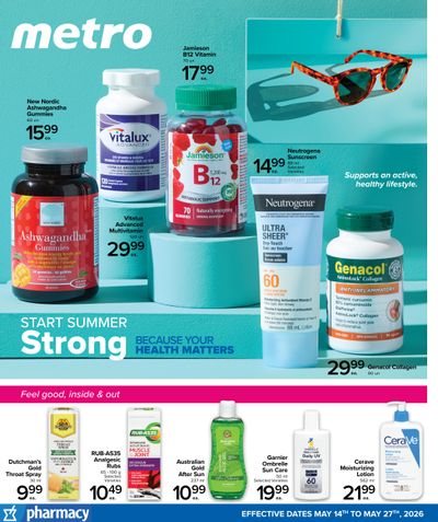 Metro (ON) Pharmacy Flyer May 14 to 27